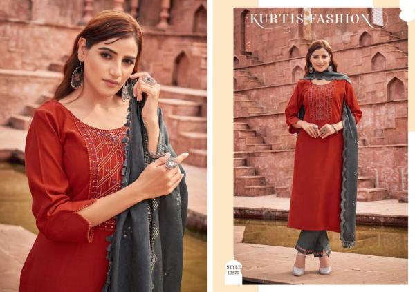 Kivi Zubeda Silk Embroidery Designer Readymade Suit